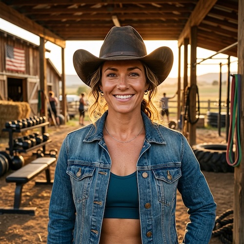 Cowgirl Belle, a RepWise AI coaching style